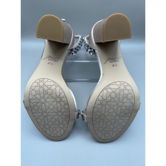 Jewel Badgley Mischka Mayra Ankle Strap Evening Shoe Heels Champagne Size 6.5M - Picture 8 of 8